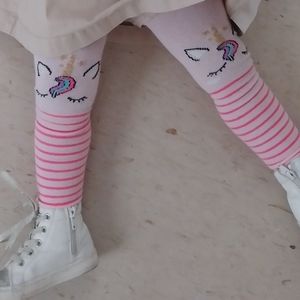 Unicorn striped Tights 3T-4T